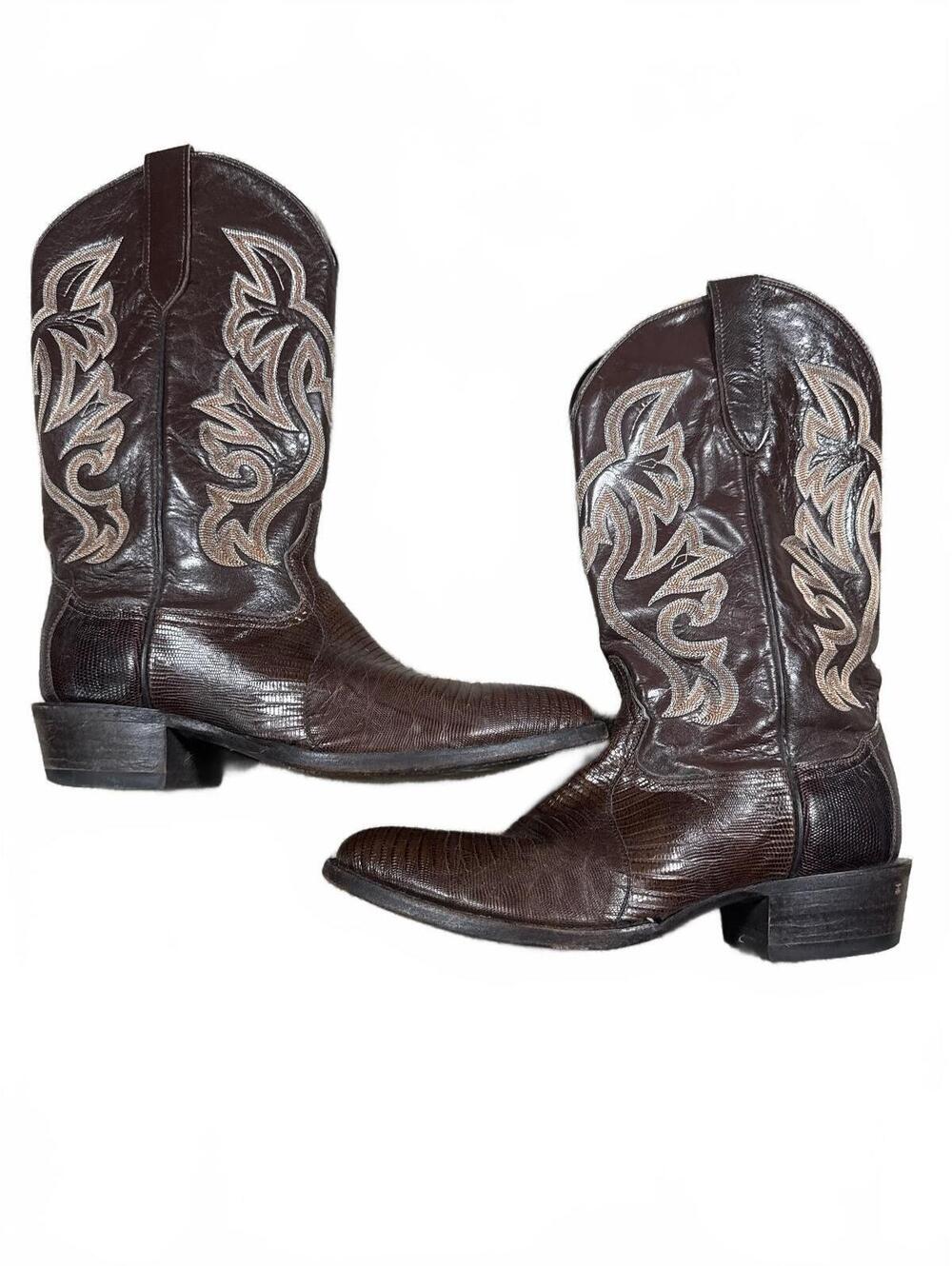 Vintage COWTOWN Cowboy Boots REAL LIZARD El Paso Texas Mens 11.5 D
